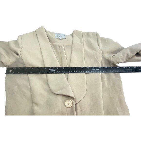 MADISON MARCUS Women Open Front Blazer Sz M Nude Long Sleeve Professional C-31 - Picture 6 of 13